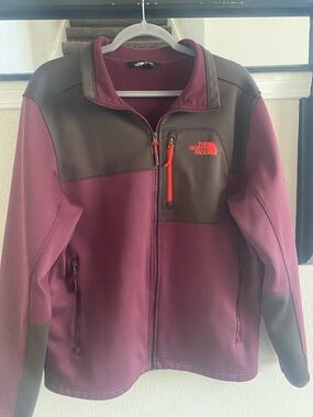 The North Face Men's Maroon Orange and Brown Jacket Full Zip Size Large